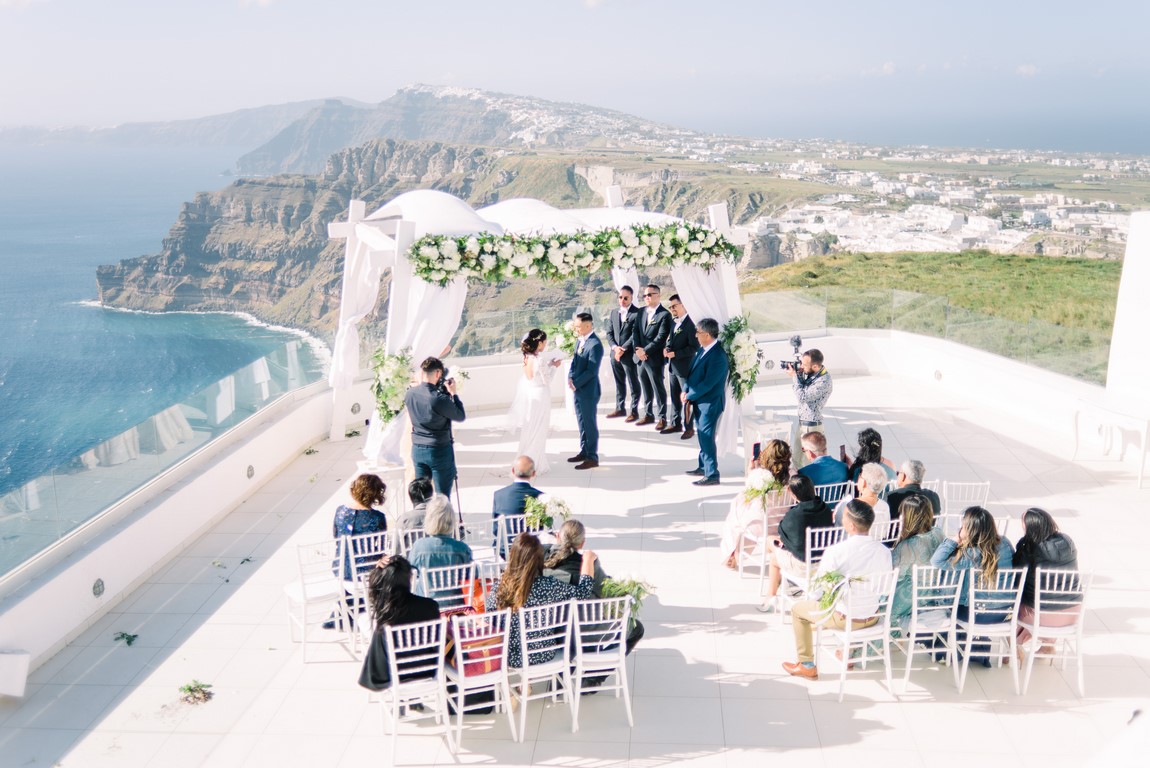 Caldera view wedding in Santorini