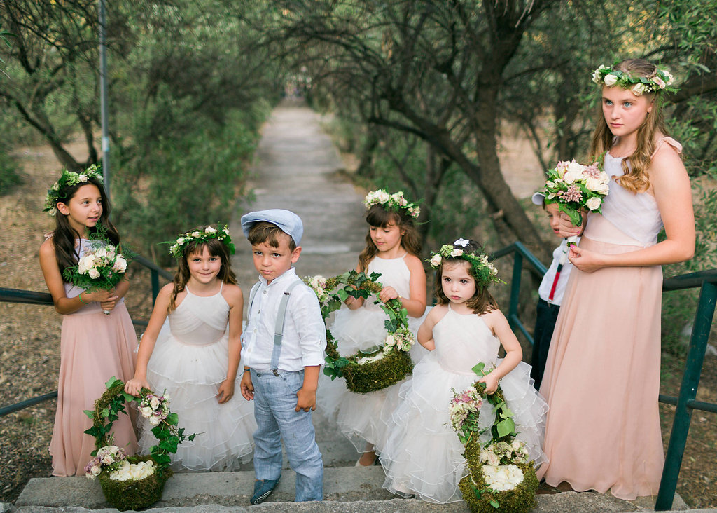 Bridesmaids flower decoration for Athens wedding