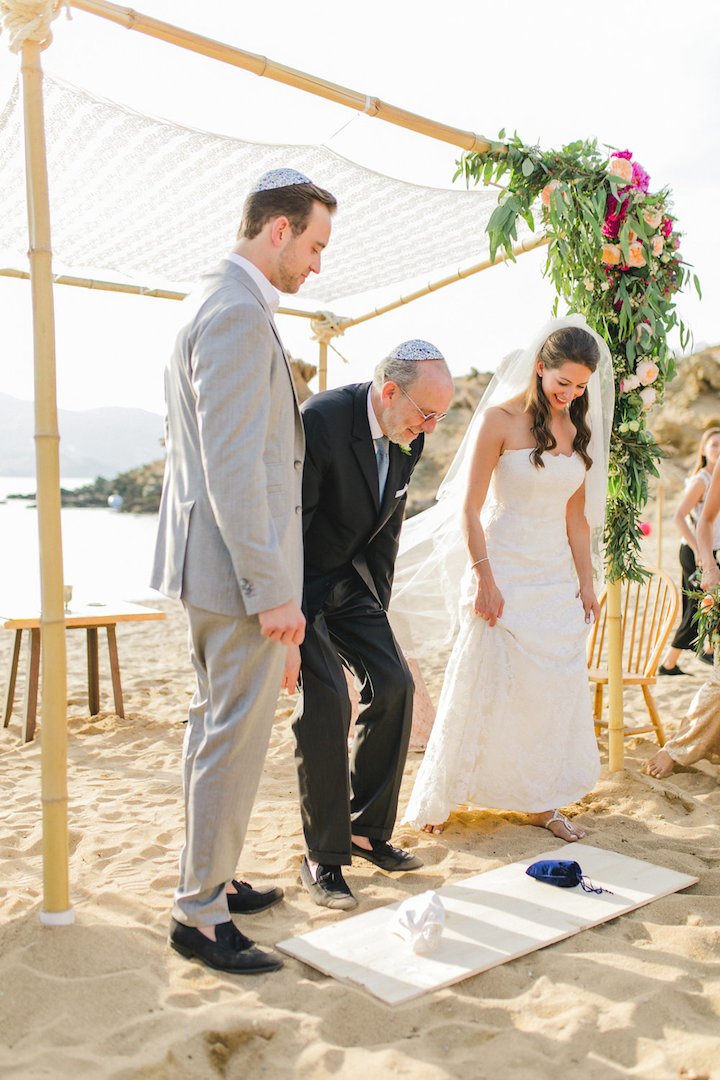 Boho wedding arch for ceremony at the beach