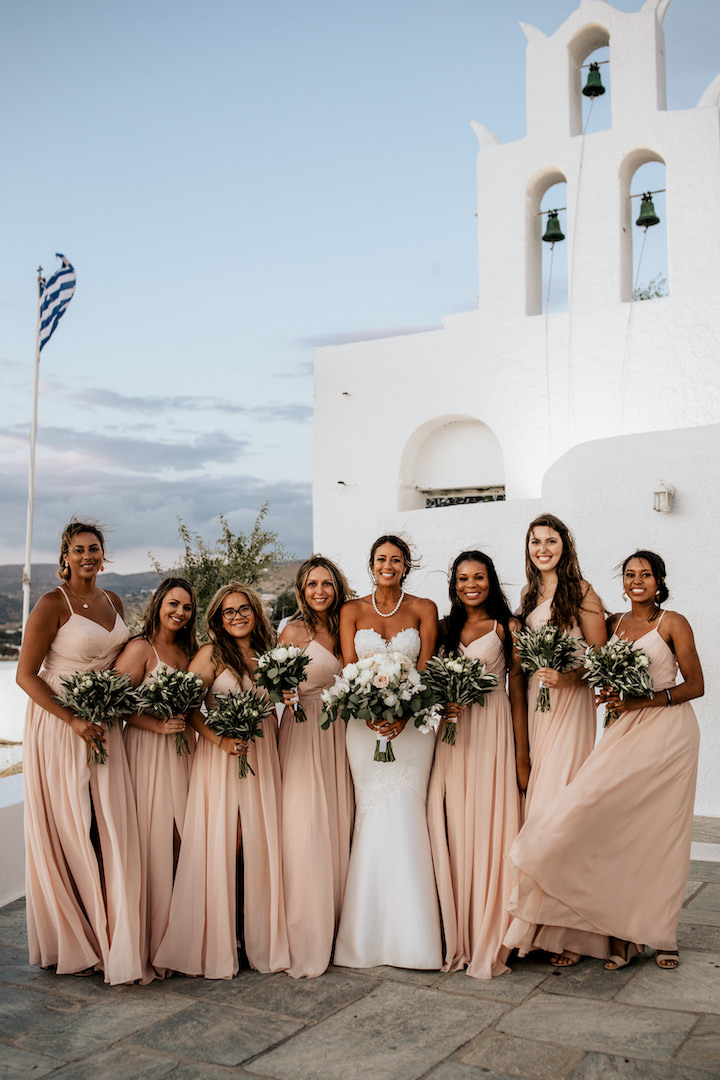 Bridesmaids bouquets for Ios Greece
