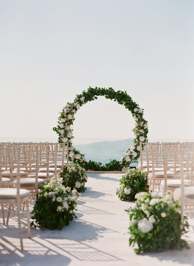 Wedding ceremony arch at Cavo Ventus