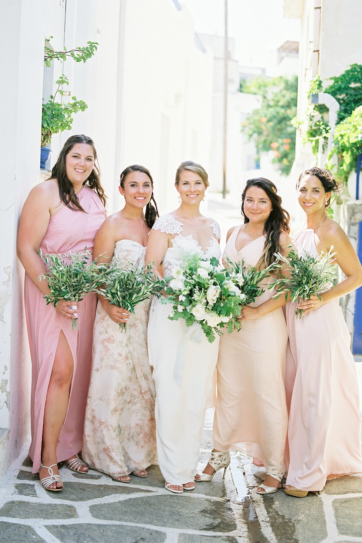 Bridesmaids bouquets for Paros Greece