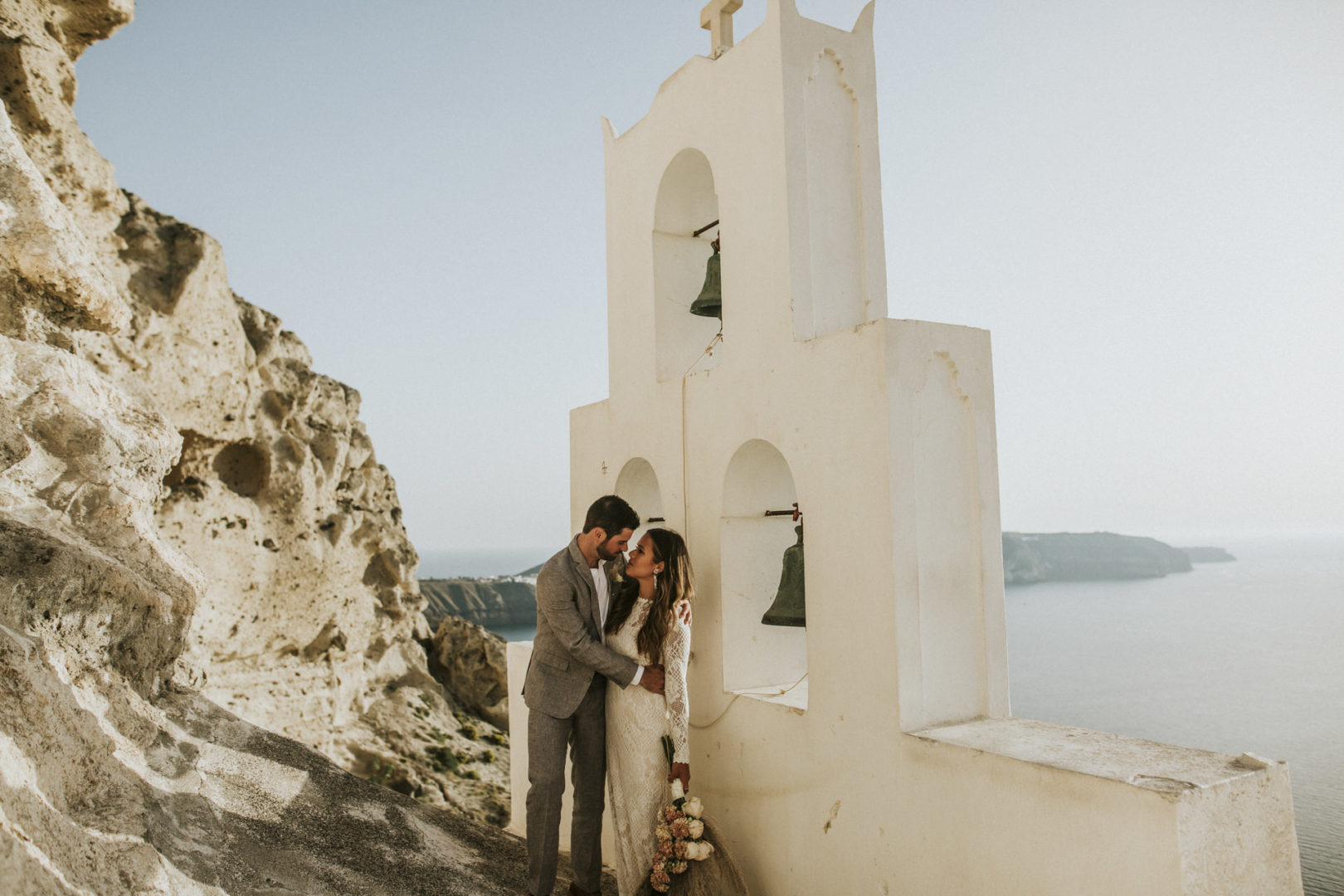 Summer wedding in Santorini Greece