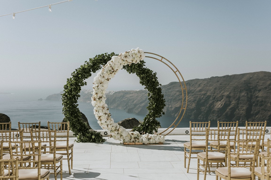 Flower arch at Rocabella Santorini