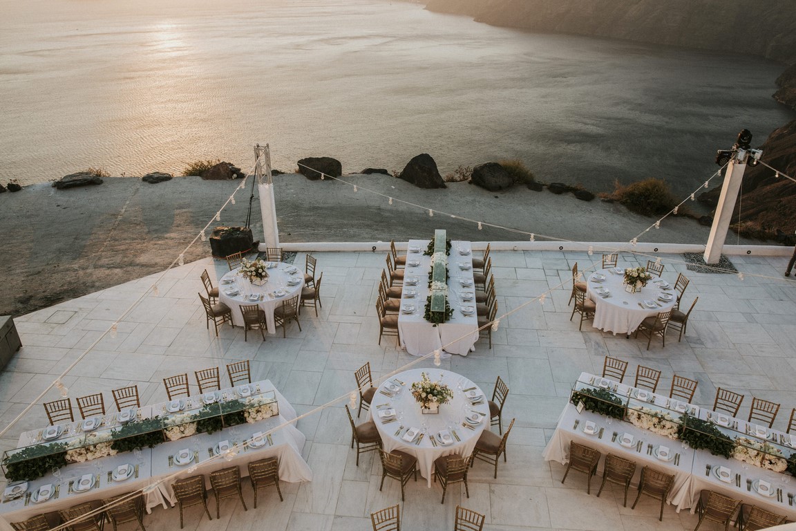 Wedding floral decoration at Rocabella Santorini Greece